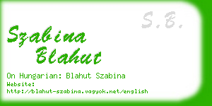 szabina blahut business card